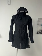 REI E1 Elements Womens XSmall Windbreaker/Rain Jacket Hooded Black Zip Pockets