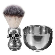 Shaving Bowl and Brush Kit, Skull Design Shaving Bowl Wide Mouth Shaving Kit ...