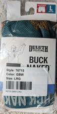 Duluth Trading Buck Naked Boxer Briefs Mens Size L 36-38 Green w/ Buffalo