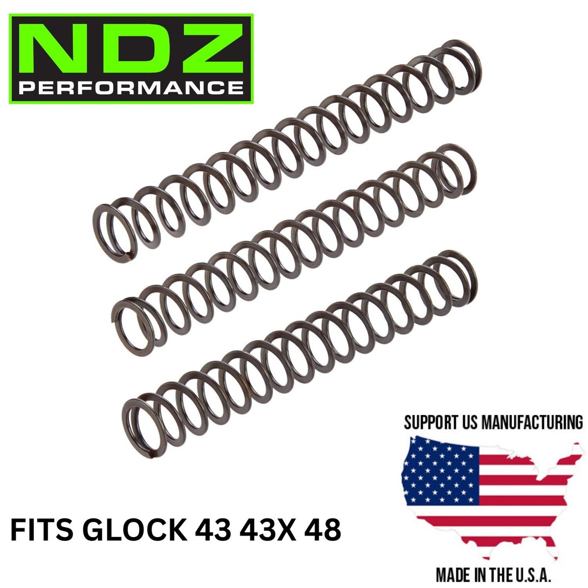 ISMI Glock 43 43X 48 Recoil Springs Chrome Silicon 15lb 17lb 19lb