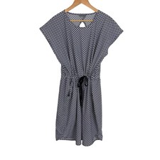 T by Talbots Blue White Geometric Print Dress Women’s XL Petite