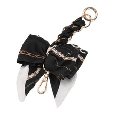 Purse Extender Chain, 7" Bow Ribbon Scarf Women Purse Straps, Black