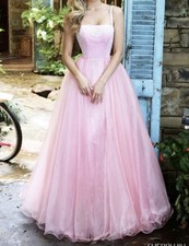 Sherri Hill Floral Strawberry Pink Ball Gown Size 14 Fit And Flare princess