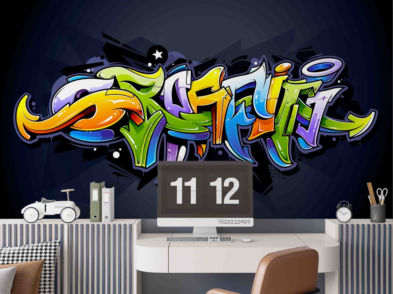 3D Abstract Colorful Artistic Graffiti Wall Murals Wallpaper Murals Wall Sticker