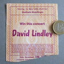 David Lindley In Concert 1983 Sindelfingen, Ticket, Konzertkarte, Billet