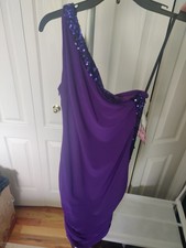 Blondie Nites by Stacy Sklar Purple One Shoulder Sequin Party Dress Size 5