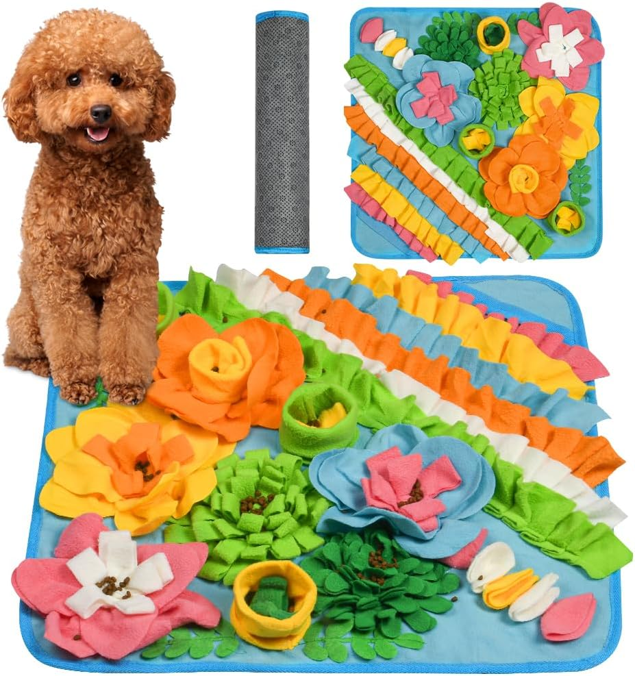 Snuffle Mat for Dogs, Dog Snuffle Mat, Pet Slow Feeding Mat Encourages Natural F