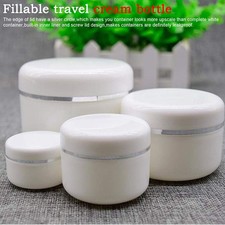 White Travel Sample Pots Jars Pieces Containers with Lids 30ml 50ml 100ml 250ml