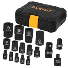 - Impact Chrome Vanadium Steel Star Female 17-Piece Inverted E-Torx Socket Set