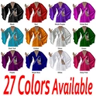 TMS Multi Satin Wrap Top Choli Belly Dance Club Costume Tribal Blouse Haut Boho