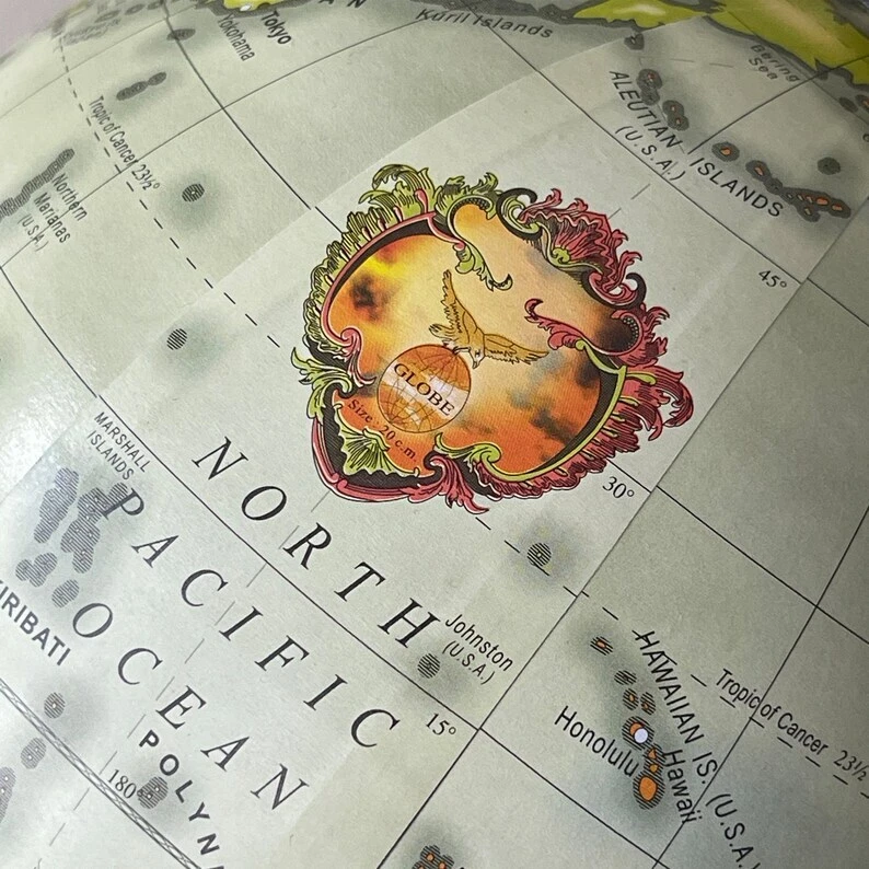 Декоративный офисный декор 12,5 дюйма глобус мира винтажный стиль с латунной подставкой - Изображение 4 из 4