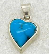 Wheeler Manufacturing WM Turquoise Heart Pendant 3/4” x 5/8”