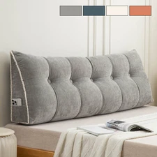 Triangular Wedge Pillow Chenille College Dorm Backrest Headboard Daybed Cushion