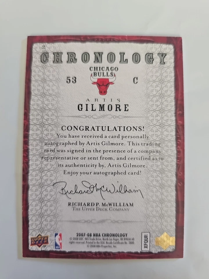 ARTIS "A-Train" GILMORE 2007-08 Upper Deck Chronology On Card HOF Auto - Image 2 of 4