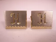 H Monogram Initial Letter Vintage HICKOK Cuff Links harold henry hank hanse huck