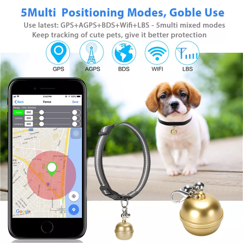 Tracker de collier gps intelligent pour chat et chien