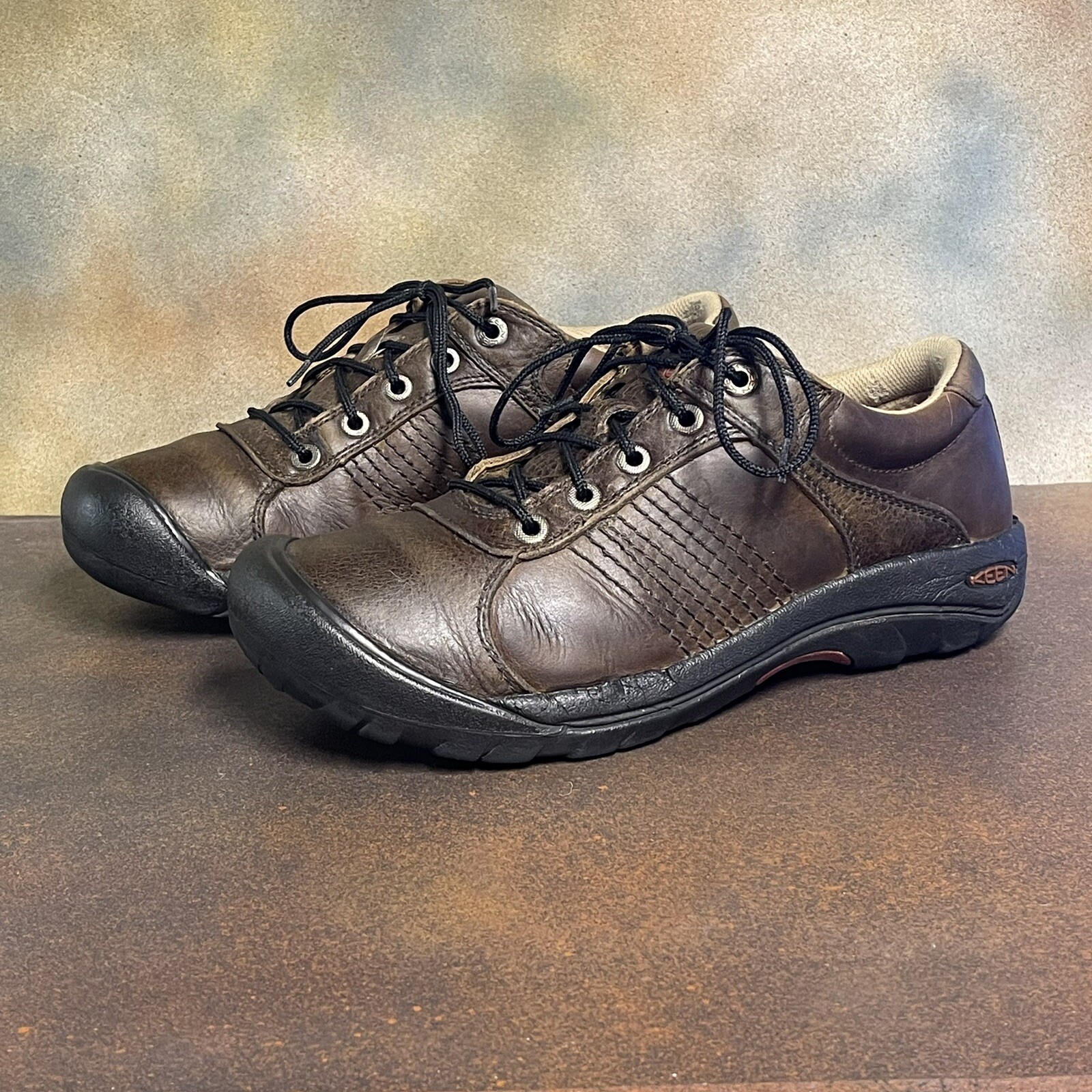 Scarpe da trekking KEEN classiche in pelle marrone da uomo taglia 10M