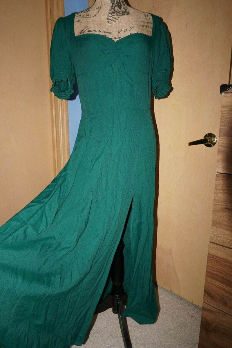 reformation lacey dress green EMERALD Size 12 New! reformation provence dress