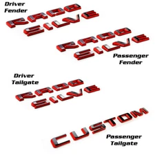 Fits 19-21 Black Red Silverado Custom Tailgate Letter Emblem Nameplate Badge Kit
