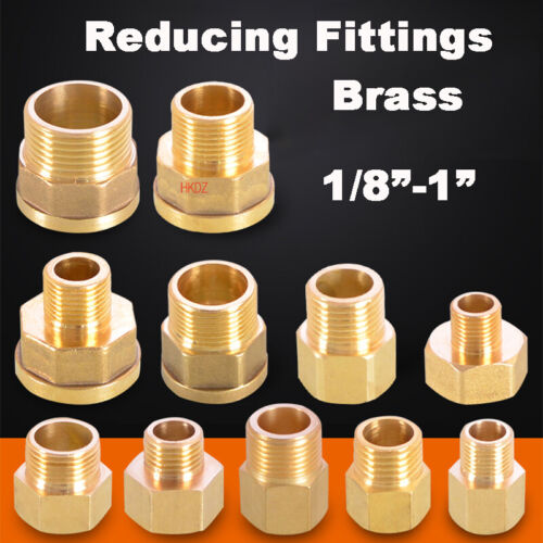 BSP Brass Reducing Fittings Female To Male Thread Connector Adaptor Coupler 1/8" - Afbeelding 1 van 32