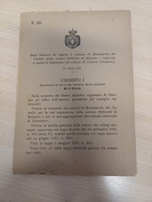 DECRETO REGNO D'ITALIA MONASTEROLO DEL CASTELLO MOLOGNO RANZANICO CLUSONE