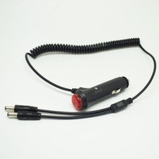 20x 1.8M Red "Push ON" Button Car Cigarette Plug to Dual DC 5.5x2.1mm Male Cable