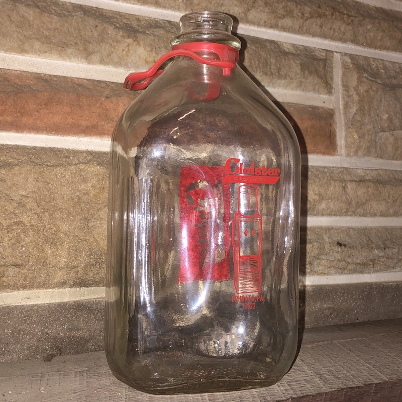 Vintage Gloister Spring Water Half Gallon Glass Bottle. Ephrata PA  Relic Rare