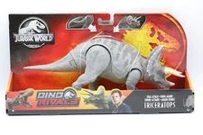 2018 Mattel Jurassic World Dino Rivals Dual Attack Triceratops GFG78 Gray