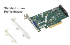 ✅【Two brackets】Supermicro AOC-SLG3-2M2 PCIe Add-On Card for up to two NVMe SSDs