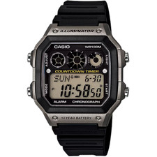 Casio AE-1300WH-8AV Digital Sport Watch WR100 9 Timer Alarm Countdown Chrono NEW
