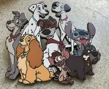 PIN LADY TRAMP DALMATIANS STITCH JOCK DODGER TITO PERDITA PONGO 3" JUMBO FANTASY