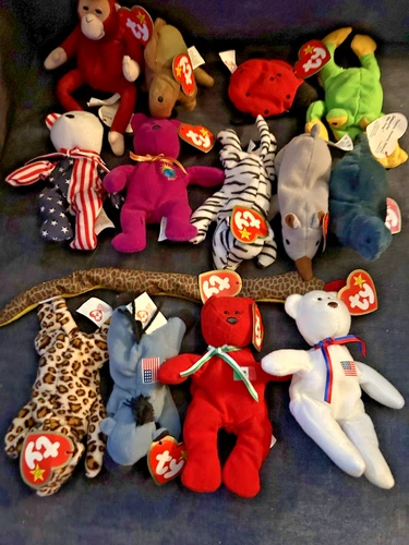 Vintage 1999, TY Teenie Beanie Baby, Blitz ,Slither... LOT of 14