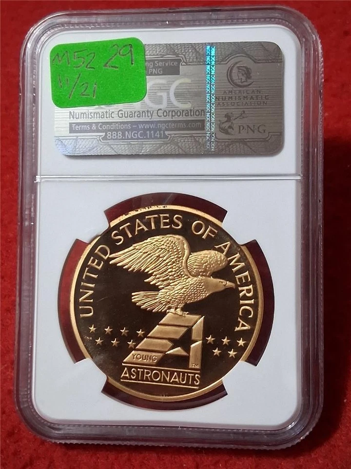 1988-P BRONZE "YOUNG ASTRONAUTS" NGC PF 68 38mm SHUTTLE, STARS, & STRIPES #M5229 - Image 2 of 2
