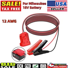 Adapter For Milwaukee 18V with 6FT Jumper Cable Car Battery Charger Jump Starte