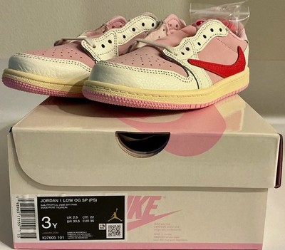 Jordan 1 Retro Low OG SP x Travis Scott Sail Tropical Pink (PS) - 3Y