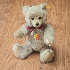 Steiff 14" Jointed Mohair Stuffed Teddy Bear w/ Button Tags 0223/36, vintage