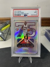 2021 prizm basketball dwayne wade #21 nba 75th logo silver psa 9