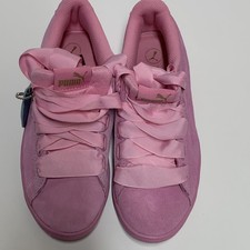 PUMA Pink Suede Soft Foam Bow Lace Up Women's Low Top Sneakers 364262-08