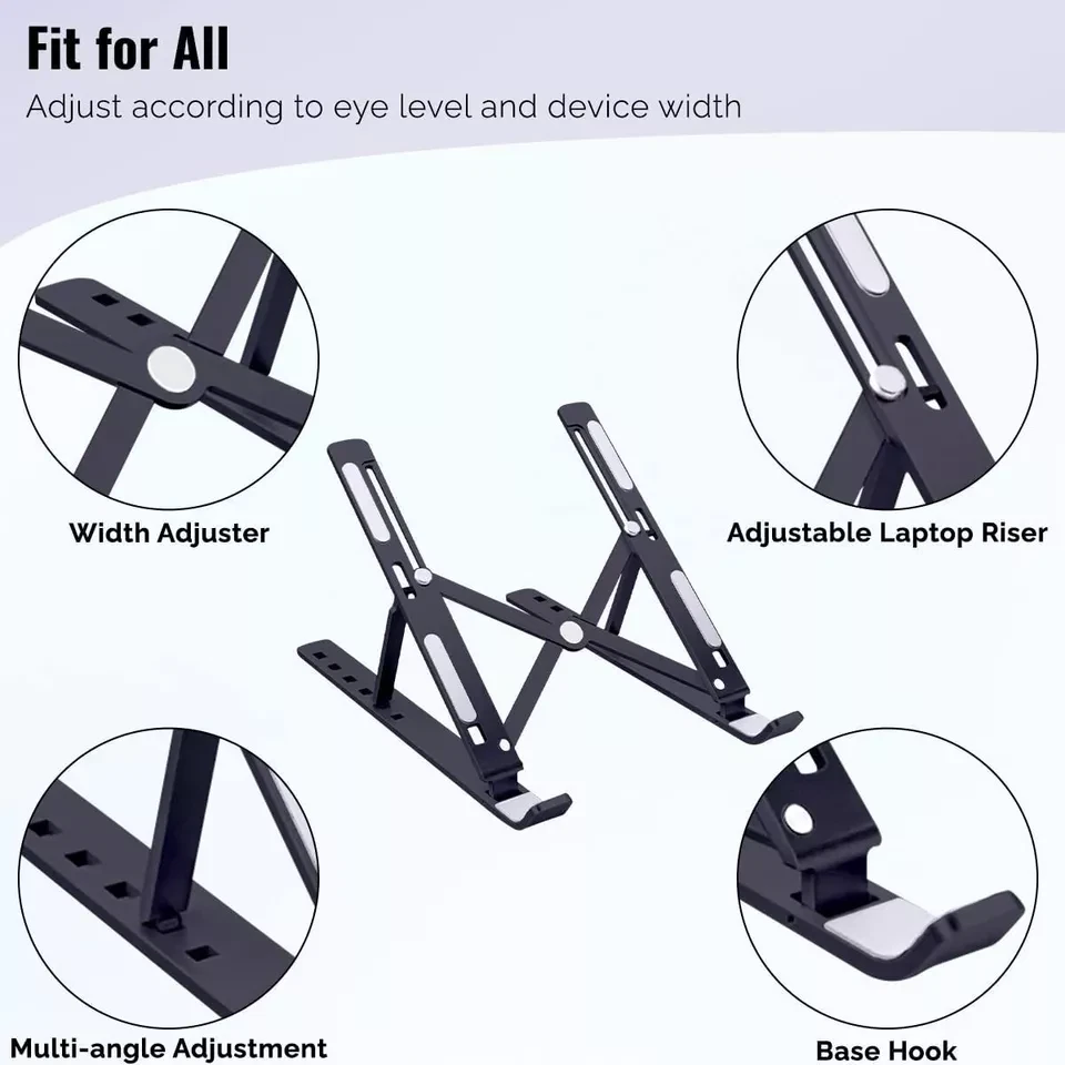 Adjustable Laptop Stand Folding Portable Desktop Holder Office Support UK - Image 4 of 4