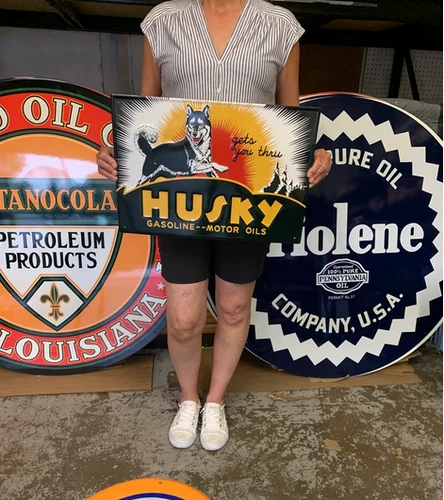 Antique Vintage Old Style Sign Husky Motor Oil 20x14 Made in USA