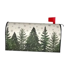 Mailbox Cover 21" X 18" Winter Snowflake Pine Tree 21"×18" Christmas Tree