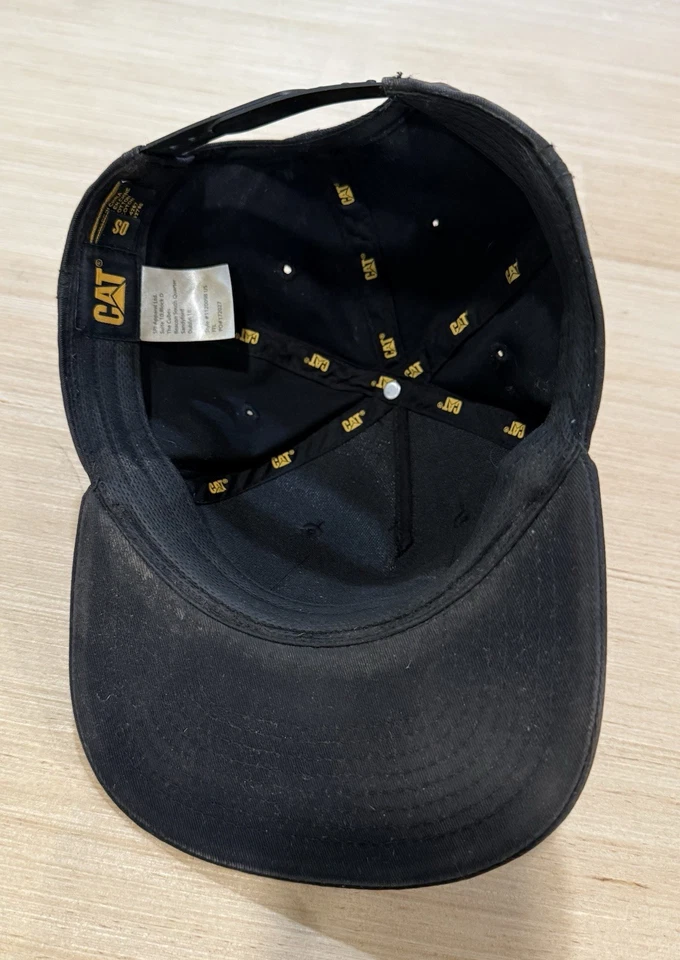 Vintage CAT Diesel Power Cap Hat Snap Back Embroidered Patch Yellow Letters  - Image 2 of 3