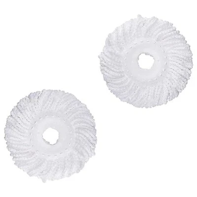 Microfibra Mocio Lavapavimenti - 360° Rotante 2 Ricambio Mocio Testina (Bianco)