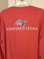 Vineyard Vines Men's Tailgate Whale Logo Red Pocket L/S Small T-Shirt NWT