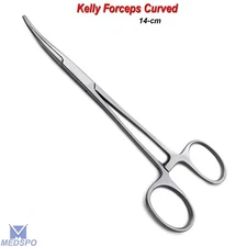 Hemostatic Kelly Forceps Curved Forceps Artery Clamp Locking Veterinary Tools
