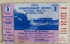 1972 GAME 3 TICKET  STUB CLEMENTE HIT  ROSE 3 HITS PIRATES AT  REDS PLAYOFFS