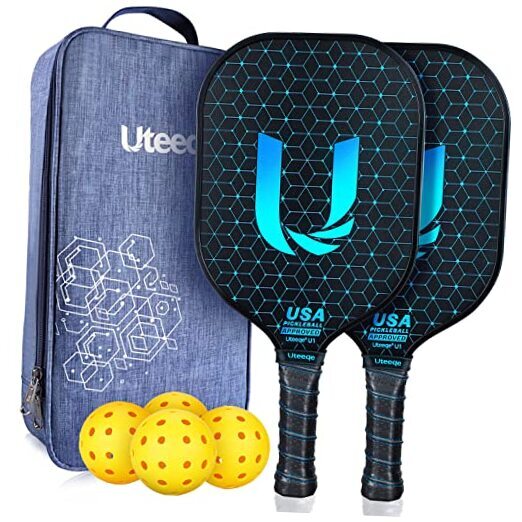 Pickleball Paddles Set of 2 - Graphite Surface with High Grit & Spin, USAPA