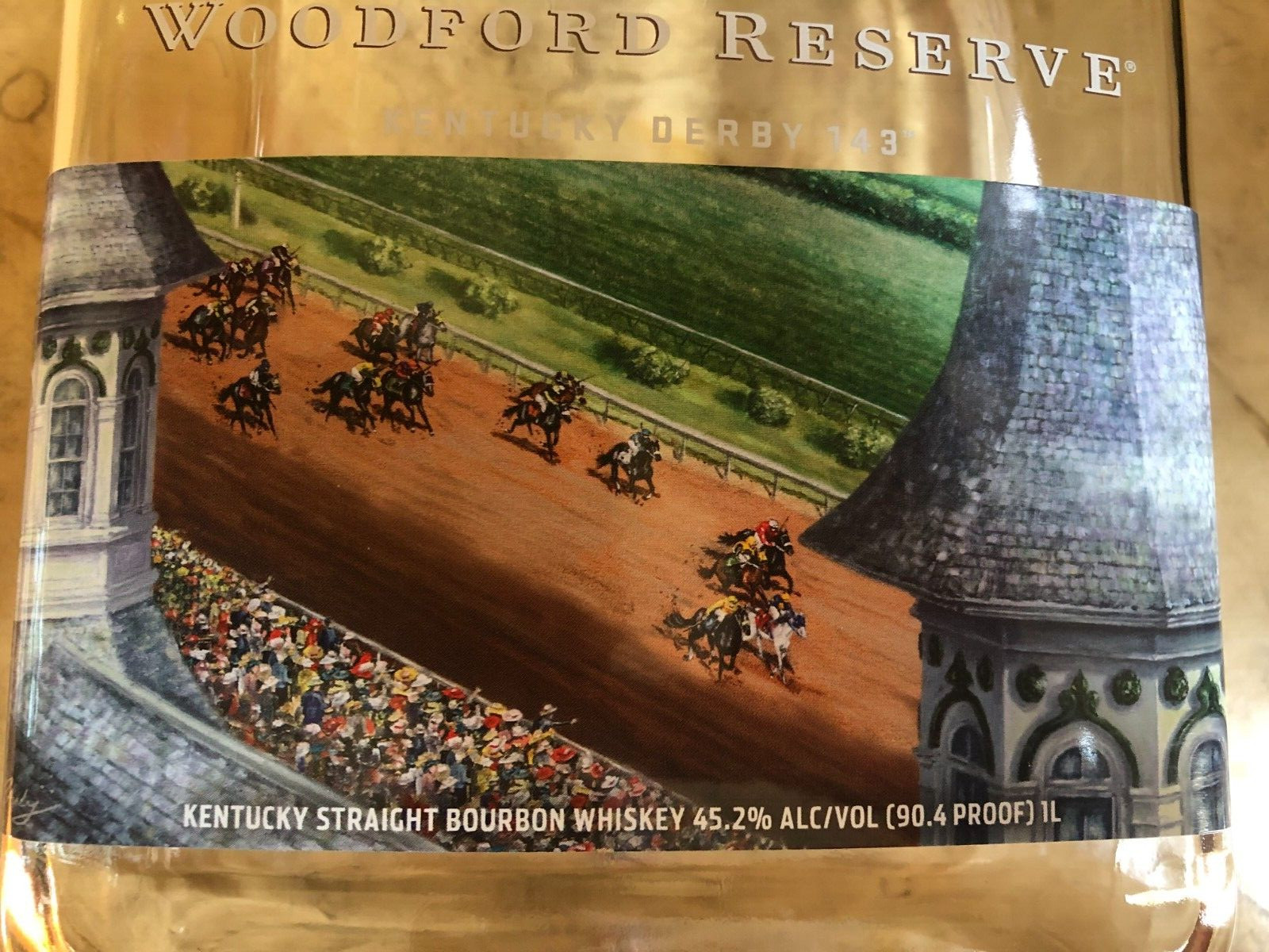 Woodford Reserve Kentucky Derby #143 Empty Collectible Bourbon Bottle w/ Tag