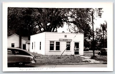 Winnebago Illinois~US Post Office~Flat Roof Screen Door~1950 Nash~Cars~RPPC