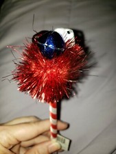 Red Sparklie Pouf with A Red White  Blue Bell Pen